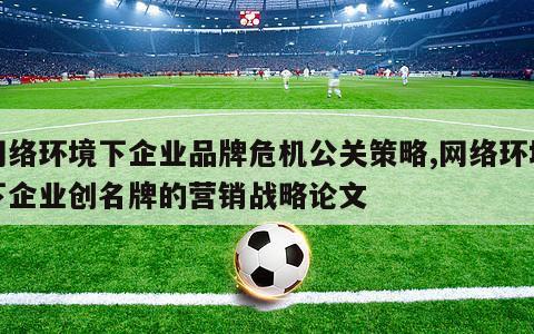 网络环境下企业品牌危机公关策略,网络环境下企业创名牌的营销战略论文